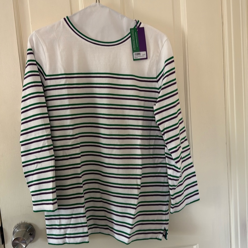 Wimbledon Championship Striped Long Sleeve Crewneck Tee, medium